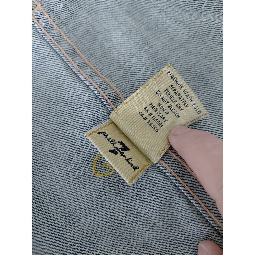 7 For All Mankind Jean Dress SMALL Mini Button Up Denim RARE Countryside Belted - Picture 16 of 16